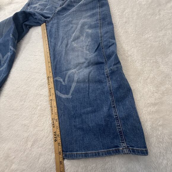 Anthropologie The Kenna High Rise Heritage Barrel Jeans w Hearts by Pilcro Sz 31 - Picture 5 of 15
